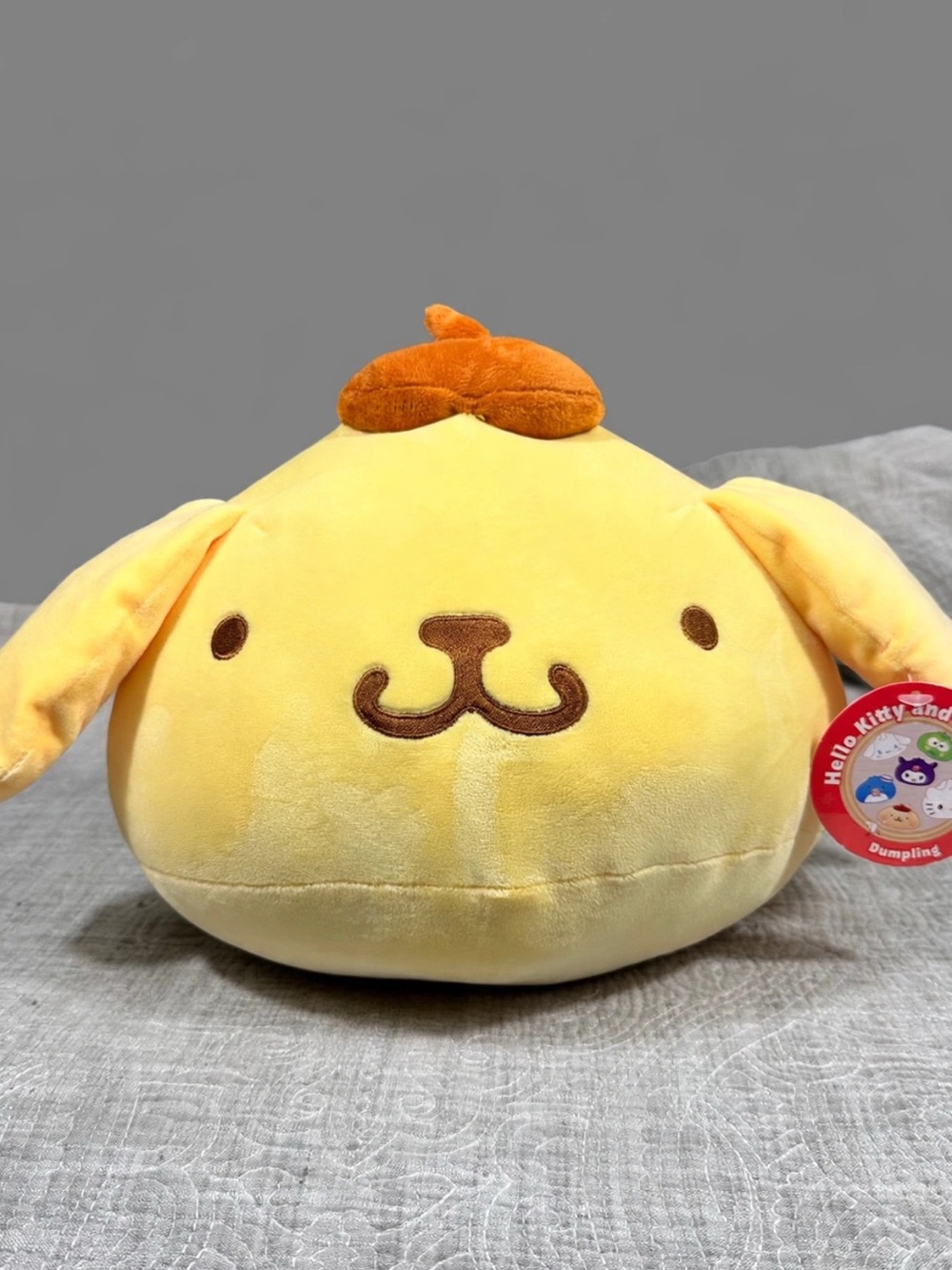 Sanrio Pompompurin Plush Dog Toy - Yellow with Brown Accent